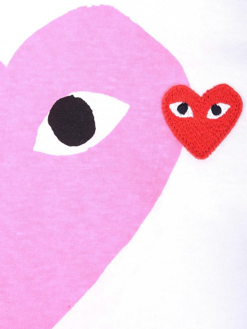 Al Duca D'Aosta Comme Des Garcons Play T-shirt Big pink heart Spedizione gratuita