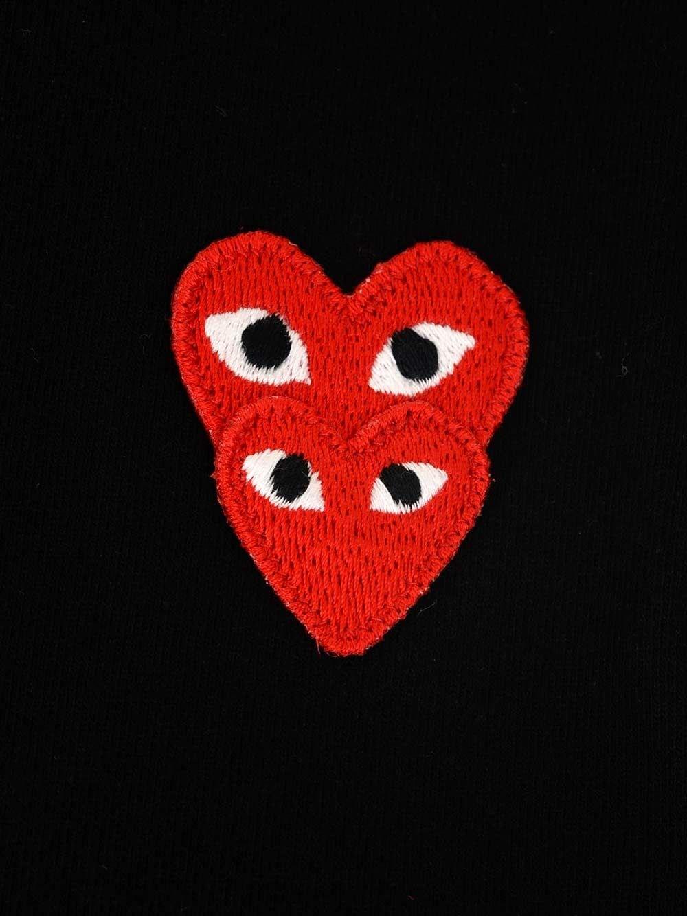 Al Duca D'Aosta Comme Des Garcons Play T-SHIRT DOUBLE RED HEARTS Prezzo di fabbrica