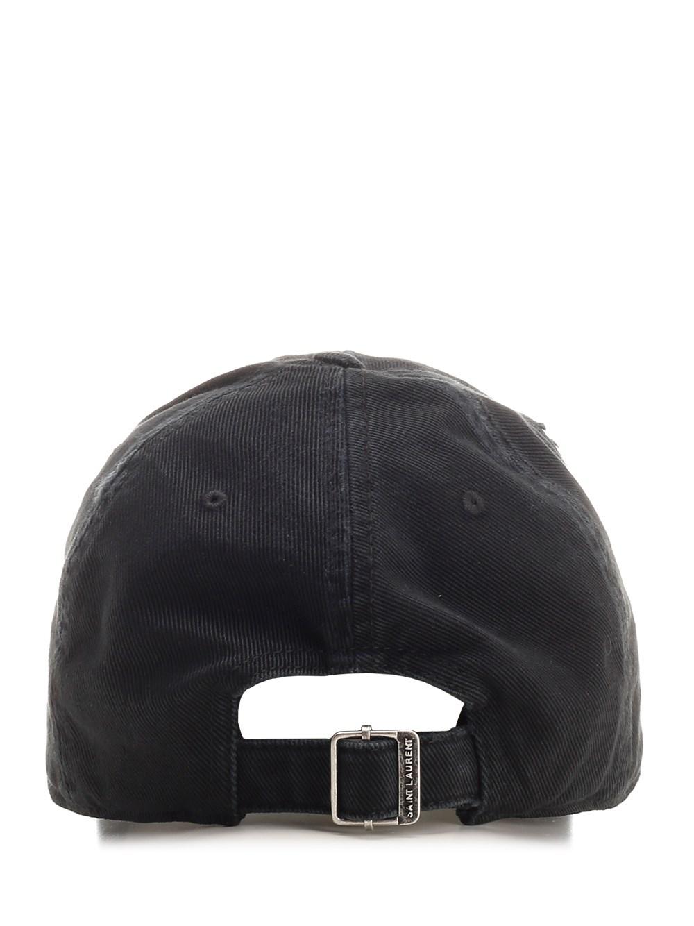 Al Duca D'Aosta Saint Laurent Cappellino "Cassandre" in denim slavato Smaltimento dello stoccaggio