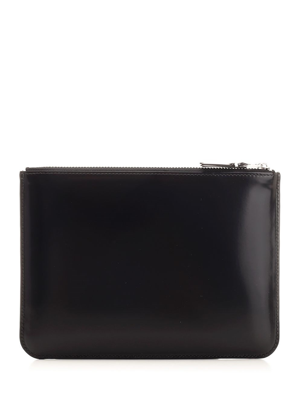Al Duca D'Aosta Comme Des Garcons Wallet Pouch in pelle lucida con interno argento Negozio online di fabbrica