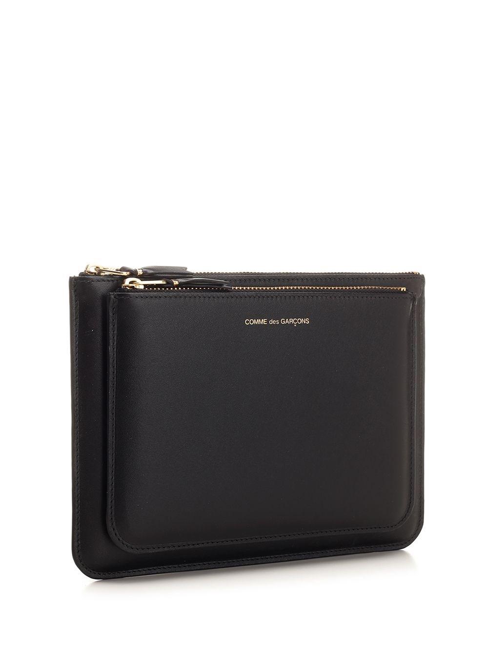 Al Duca D'Aosta Comme Des Garcons Wallet Pouch doppia in pelle Comprare a buon mercato