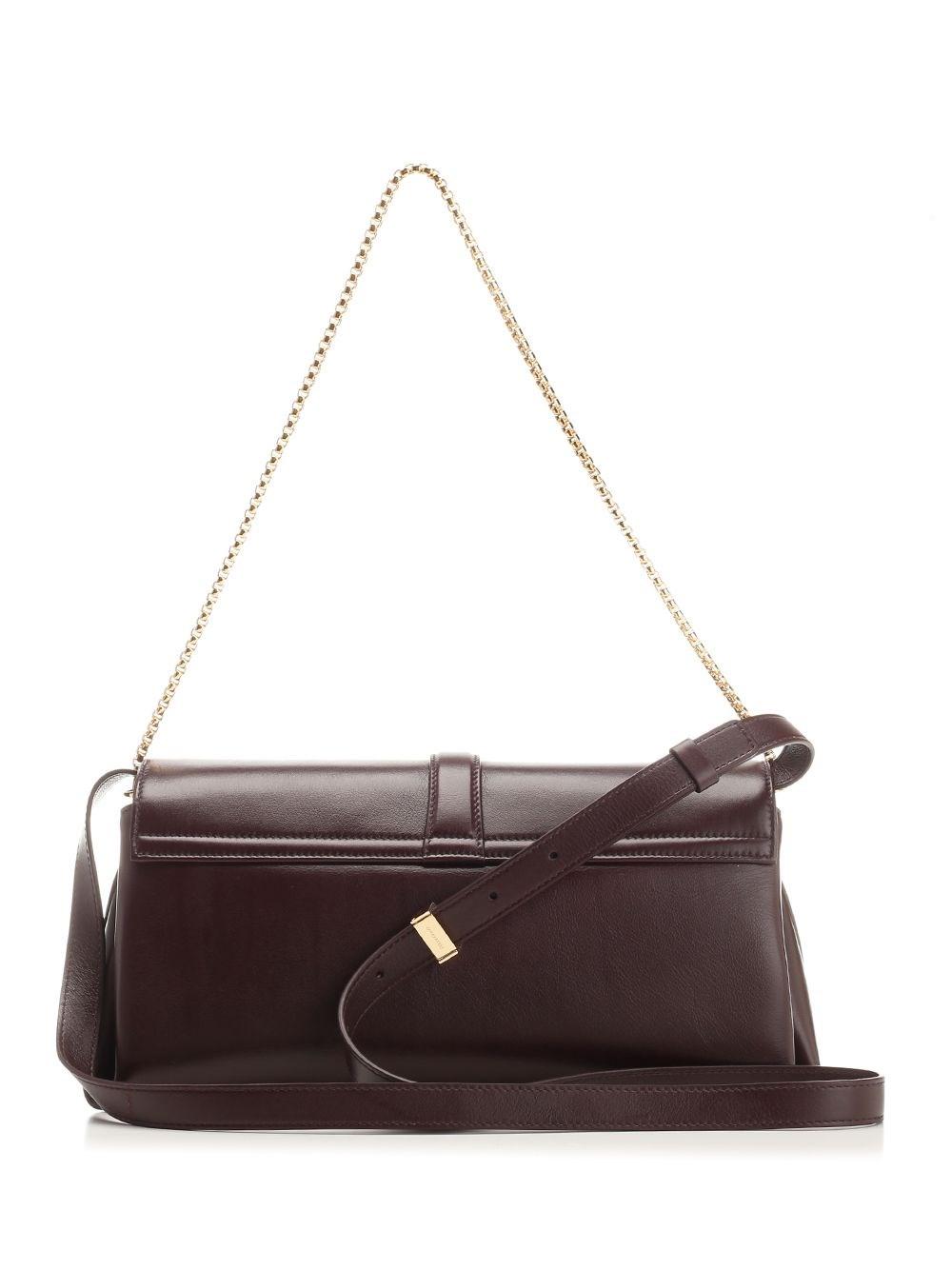 Al Duca D'Aosta Ferragamo GANCINO POUCH MEDIUM SHOULDER BAG WITH SHOUDLER STRAP AND CHAIN BORDEAUX Sconto di tempo limitato