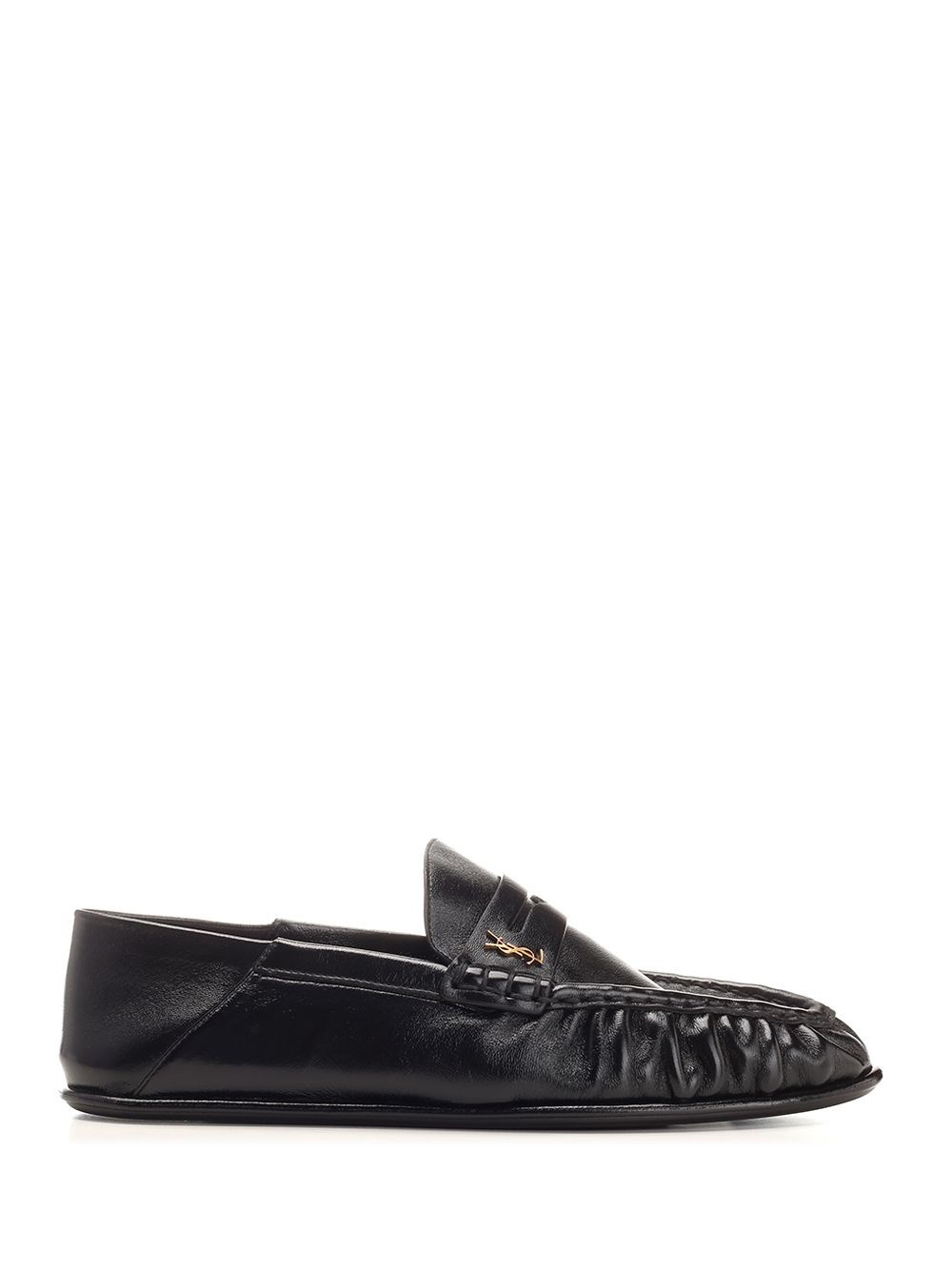 Al Duca D'Aosta Saint Laurent Mocassini LE LOAFER in pelle stropicciata lucida Offerte giornaliere