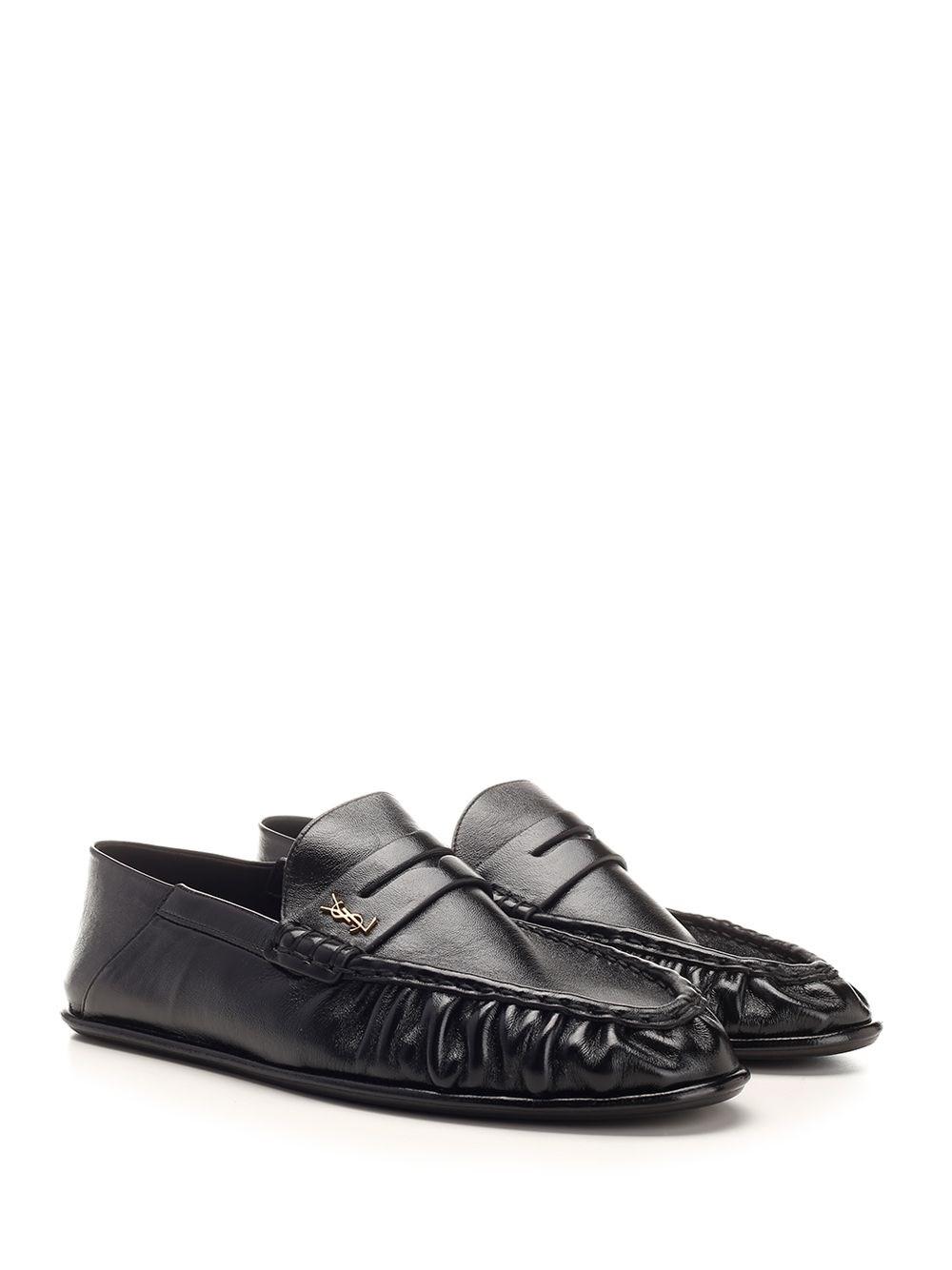 Al Duca D'Aosta Saint Laurent Mocassini LE LOAFER in pelle stropicciata lucida Offerte giornaliere